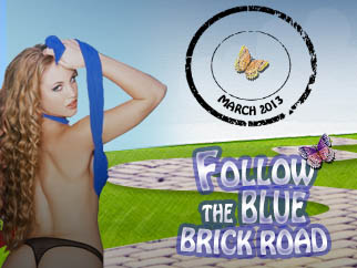 Blue brick road